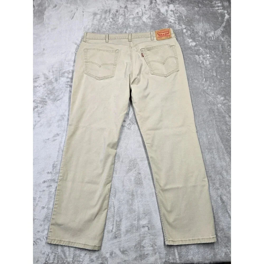 Levis 541 Jeans Mens 38x30 Khaki Beige Athletic Taper Comfort Stretch